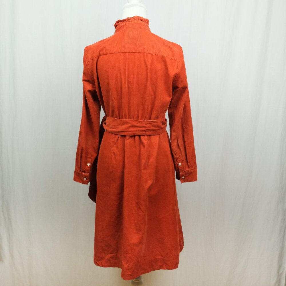 J. Crew | Dresses | Corduroy Ruffle Neck Shirt Dress. size 4 - Picture 11 of 12